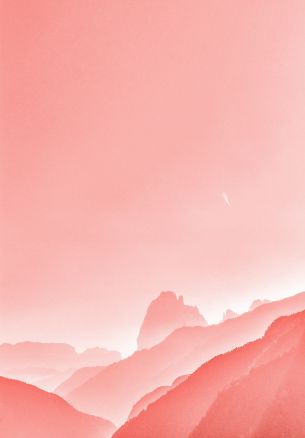 pink, landscape, pink sky Wallpaper 1640x2360