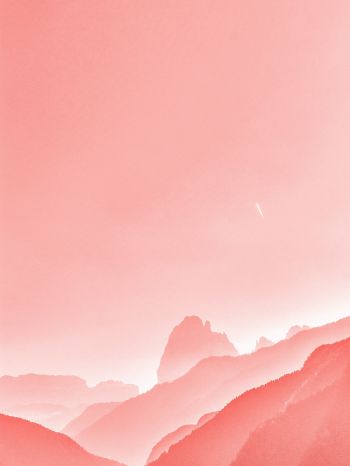pink, landscape, pink sky Wallpaper 1536x2048