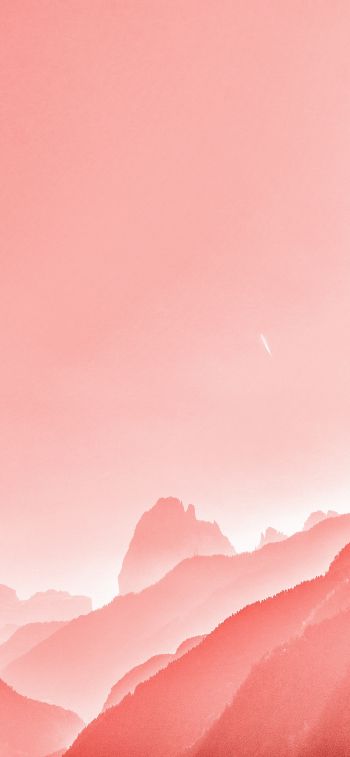 pink, landscape, pink sky Wallpaper 1284x2778