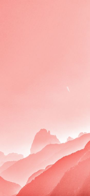 pink, landscape, pink sky Wallpaper 1080x2340