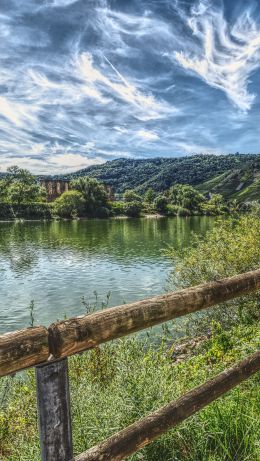 landscape, river, mountains Wallpaper 640x1136