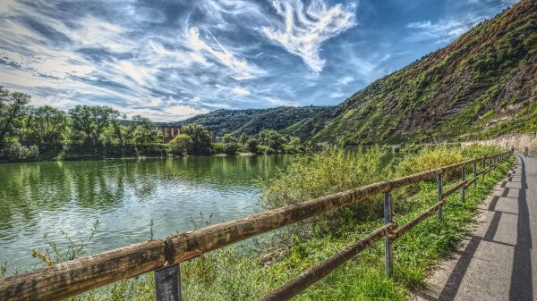 landscape, river, mountains Wallpaper 1920x1080