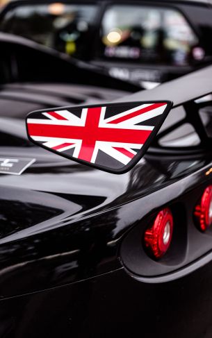 black, sports car, uk flag Wallpaper 1752x2800