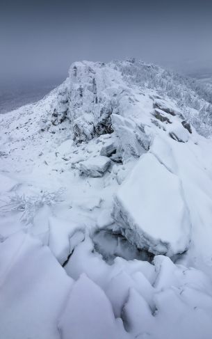 mountain range, snow, winter Wallpaper 1752x2800