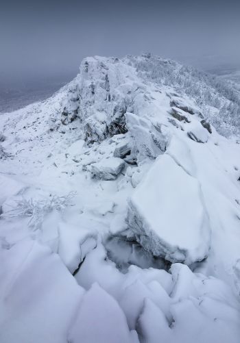 mountain range, snow, winter Wallpaper 1668x2388