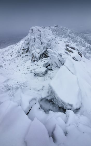 mountain range, snow, winter Wallpaper 1752x2800