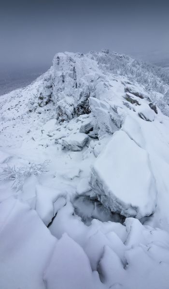 mountain range, snow, winter Wallpaper 600x1024