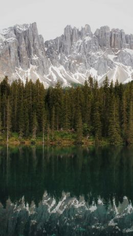 mountain range, lake, landscape Wallpaper 640x1136