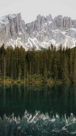 mountain range, lake, landscape Wallpaper 750x1334