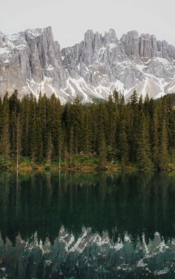 mountain range, lake, landscape Wallpaper 1752x2800