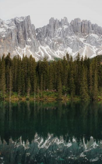 mountain range, lake, landscape Wallpaper 800x1280