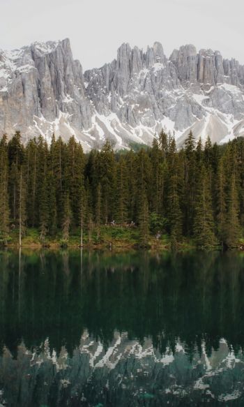 mountain range, lake, landscape Wallpaper 1200x2000