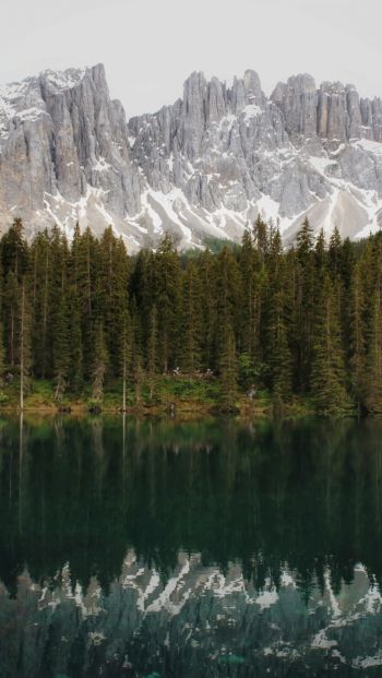 mountain range, lake, landscape Wallpaper 640x1136