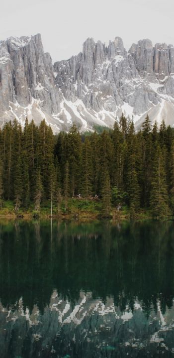 mountain range, lake, landscape Wallpaper 1440x2960