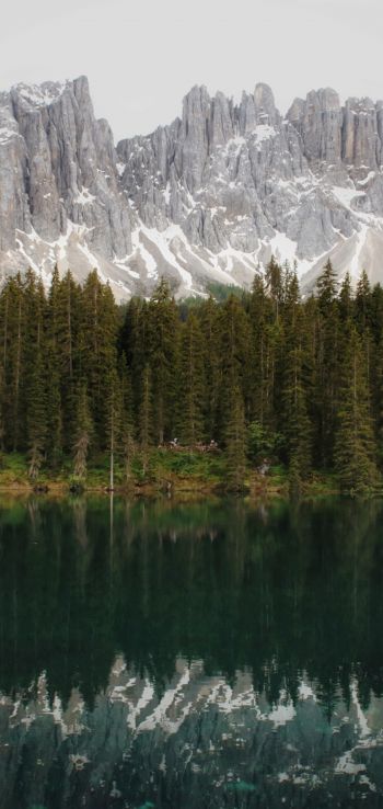 mountain range, lake, landscape Wallpaper 1440x3040