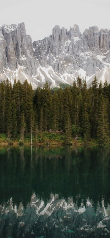 mountain range, lake, landscape Wallpaper 1170x2532