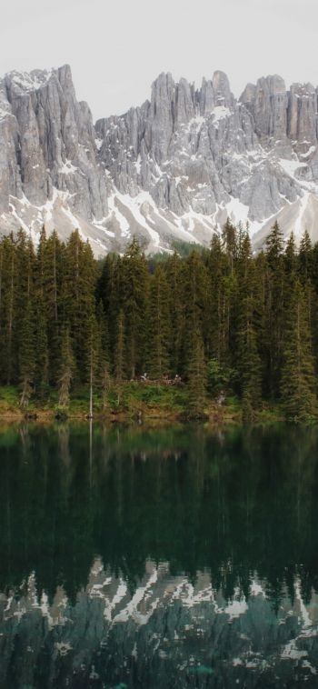 mountain range, lake, landscape Wallpaper 1080x2340