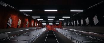 Обои 3440x1440 метро, черный, Стокгольм