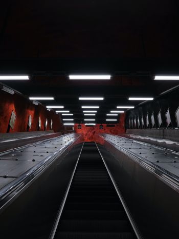 subway, black, Stockholm Wallpaper 1620x2160