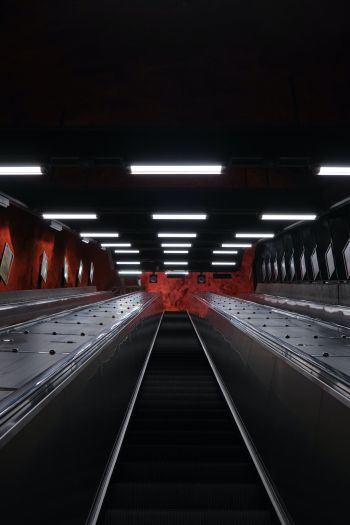 subway, black, Stockholm Wallpaper 640x960