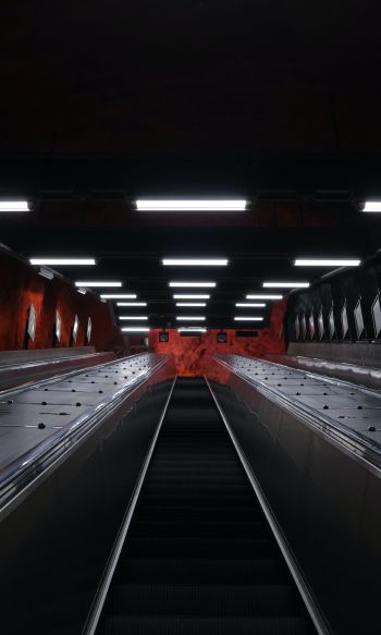 Обои 1200x2000 метро, черный, Стокгольм