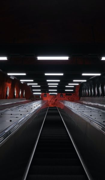 Обои 600x1024 метро, черный, Стокгольм
