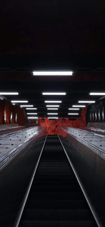 subway, black, Stockholm Wallpaper 1284x2778