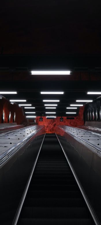 Обои 1440x3200 метро, черный, Стокгольм