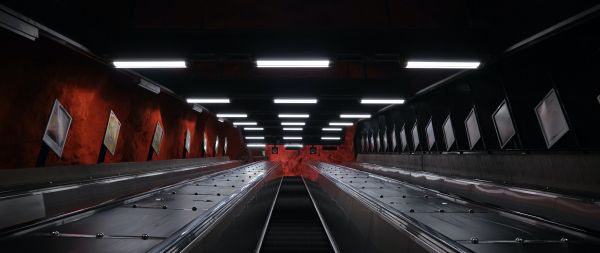 Обои 2560x1080 метро, черный, Стокгольм