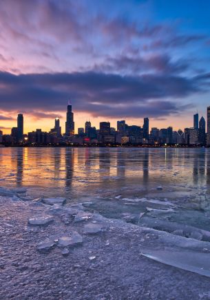 Chicago, landscape, USA Wallpaper 1668x2388