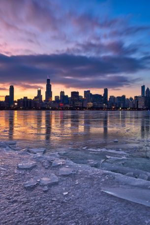 Chicago, landscape, USA Wallpaper 640x960