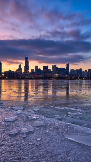 Chicago, landscape, USA Wallpaper 640x1136