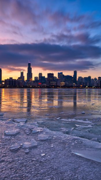 Chicago, landscape, USA Wallpaper 1440x2560