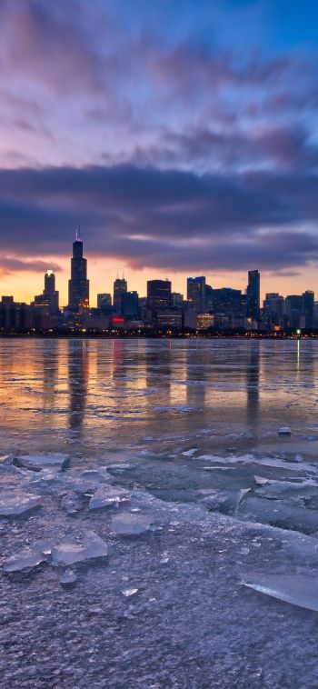 Chicago, landscape, USA Wallpaper 1080x2340