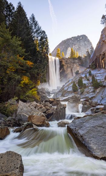 Обои 1200x2000 Йосемитский национальный парк, водопад, река