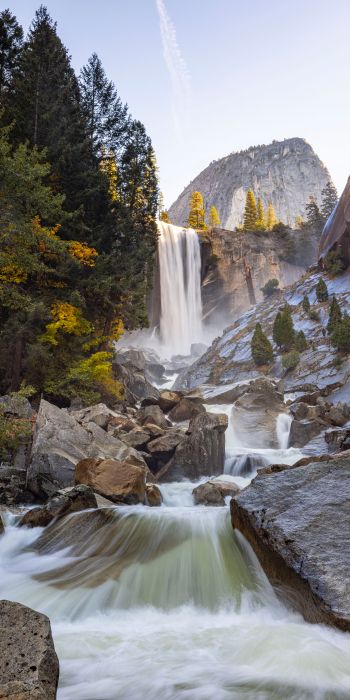 Обои 720x1440 Йосемитский национальный парк, водопад, река
