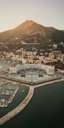 Salerno, bird's eye view, Italy Wallpaper 720x1440