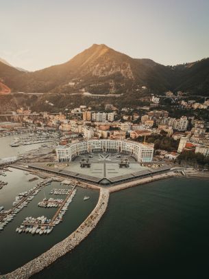 Salerno, bird's eye view, Italy Wallpaper 1536x2048