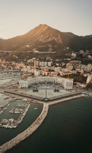 Salerno, bird's eye view, Italy Wallpaper 1200x2000