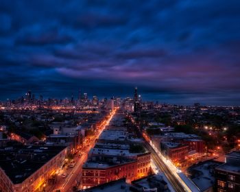 Chicago, night city, metropolis Wallpaper 1280x1024