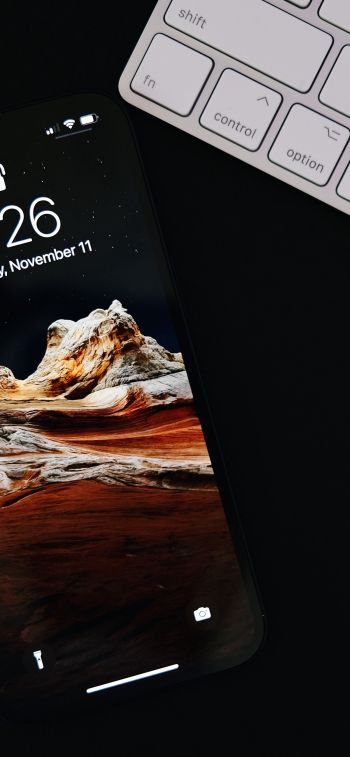 smartphone, keyboard, black Wallpaper 1170x2532
