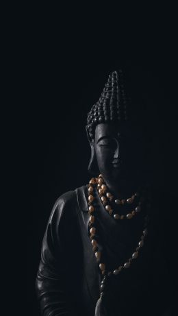 zen, black, statue Wallpaper 640x1136