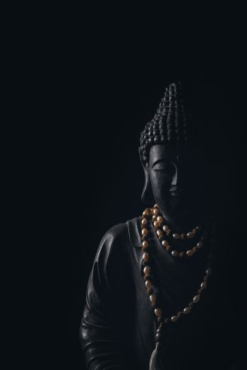 zen, black, statue Wallpaper 640x960