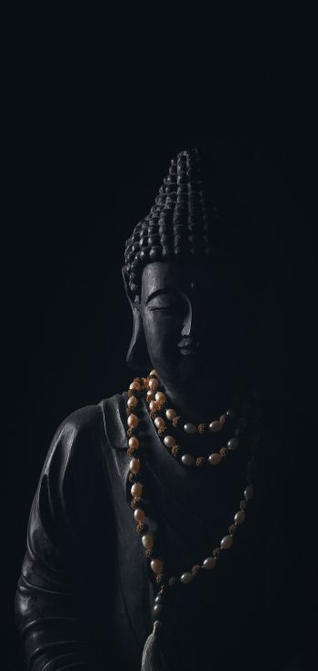 zen, black, statue Wallpaper 1440x3040