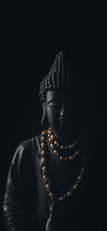 zen, black, statue Wallpaper 1242x2688