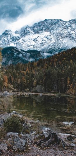 Eibsee lake, landscape, Germany Wallpaper 1440x2960