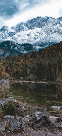 Eibsee lake, landscape, Germany Wallpaper 1080x2340