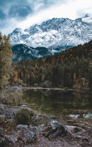 Eibsee lake, landscape, Germany Wallpaper 1752x2800