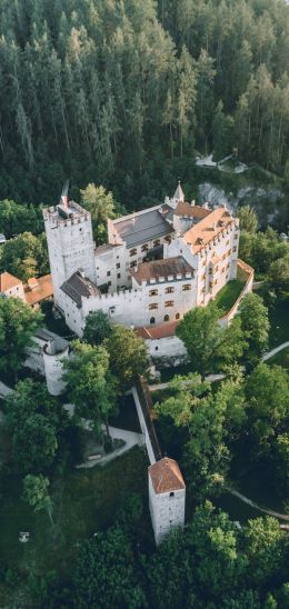 Brunico, lock, bird's eye view Wallpaper 1080x2280