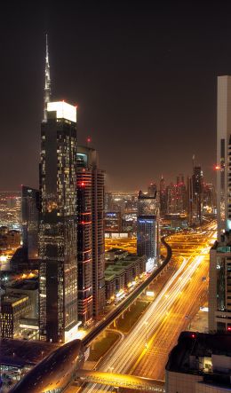 skyscrapers, metropolis, night Wallpaper 600x1024